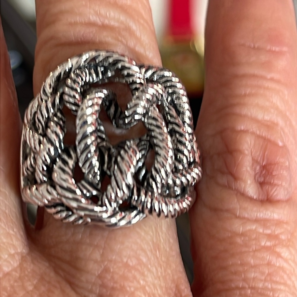 Premier Designs Silver-tone Knot Ring -  size 6.5